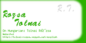 rozsa tolnai business card